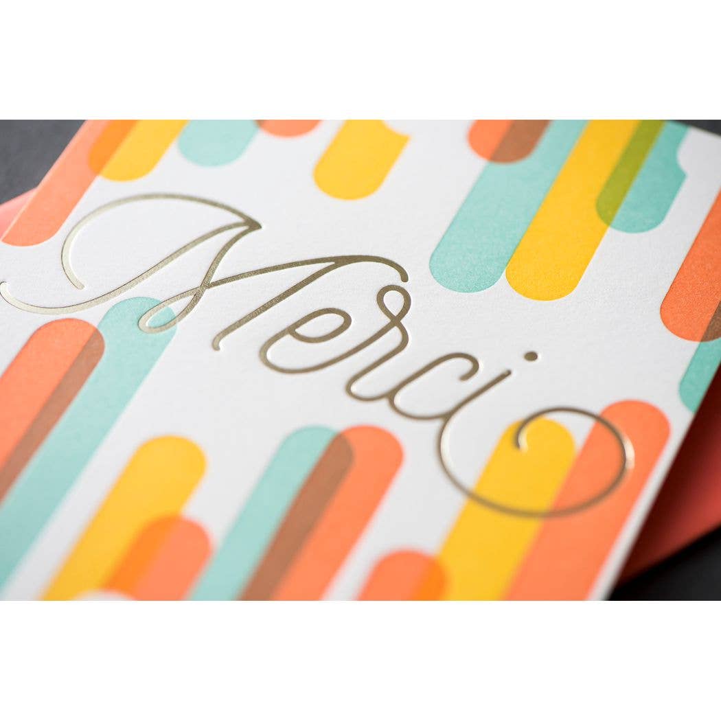 Porchlight Press Letterpress - Merci Modern Card - Agricola Street Books