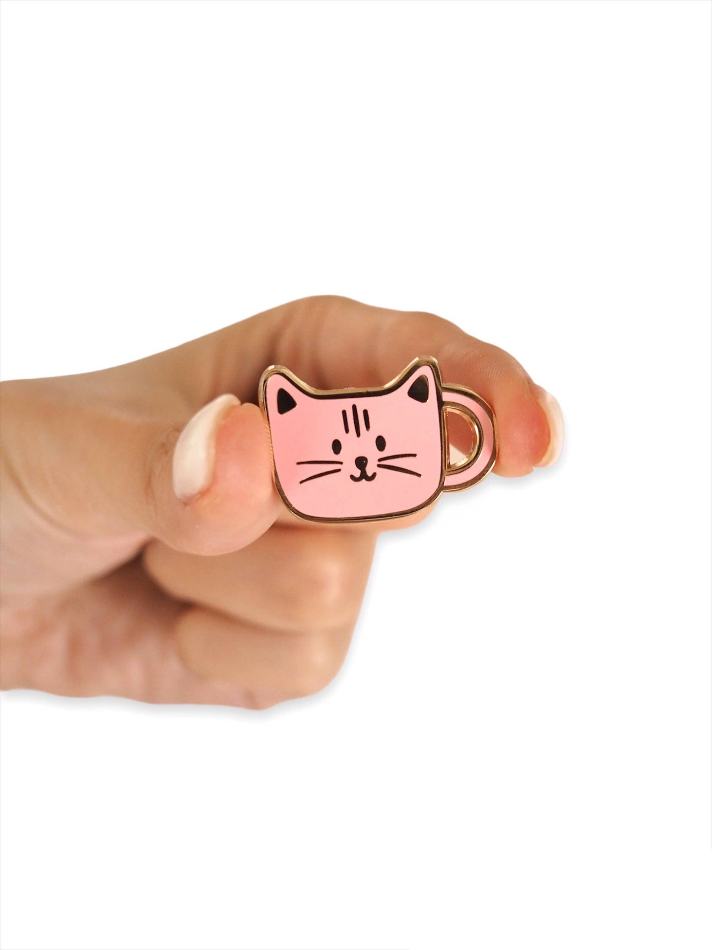 Desk of Sandra - Cat Mug Gold Hard Enamel Pin