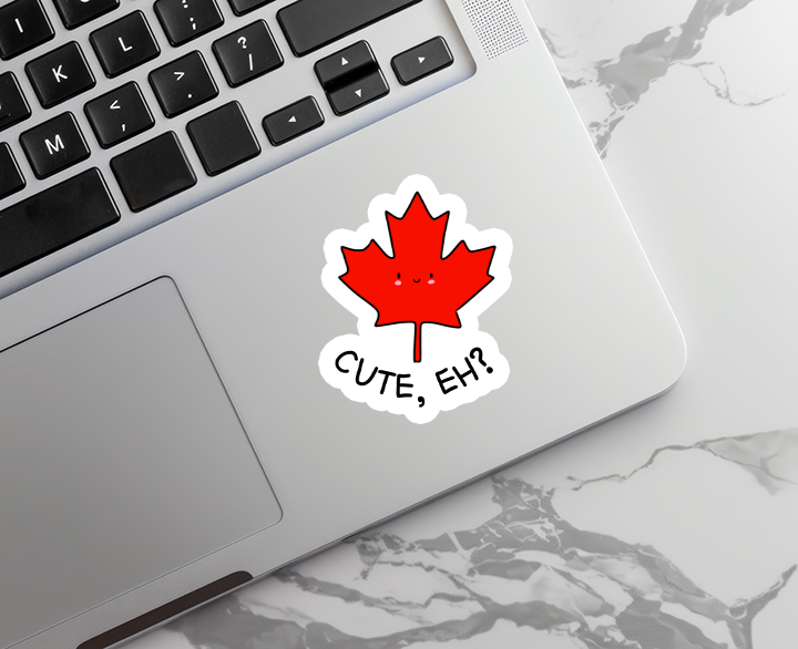 Rebel and Siren Stickers - Cute Eh Maple Leaf | Canada | Waterproof Sticker 3"