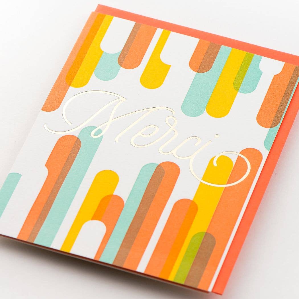 Porchlight Press Letterpress - Merci Modern Card - Agricola Street Books