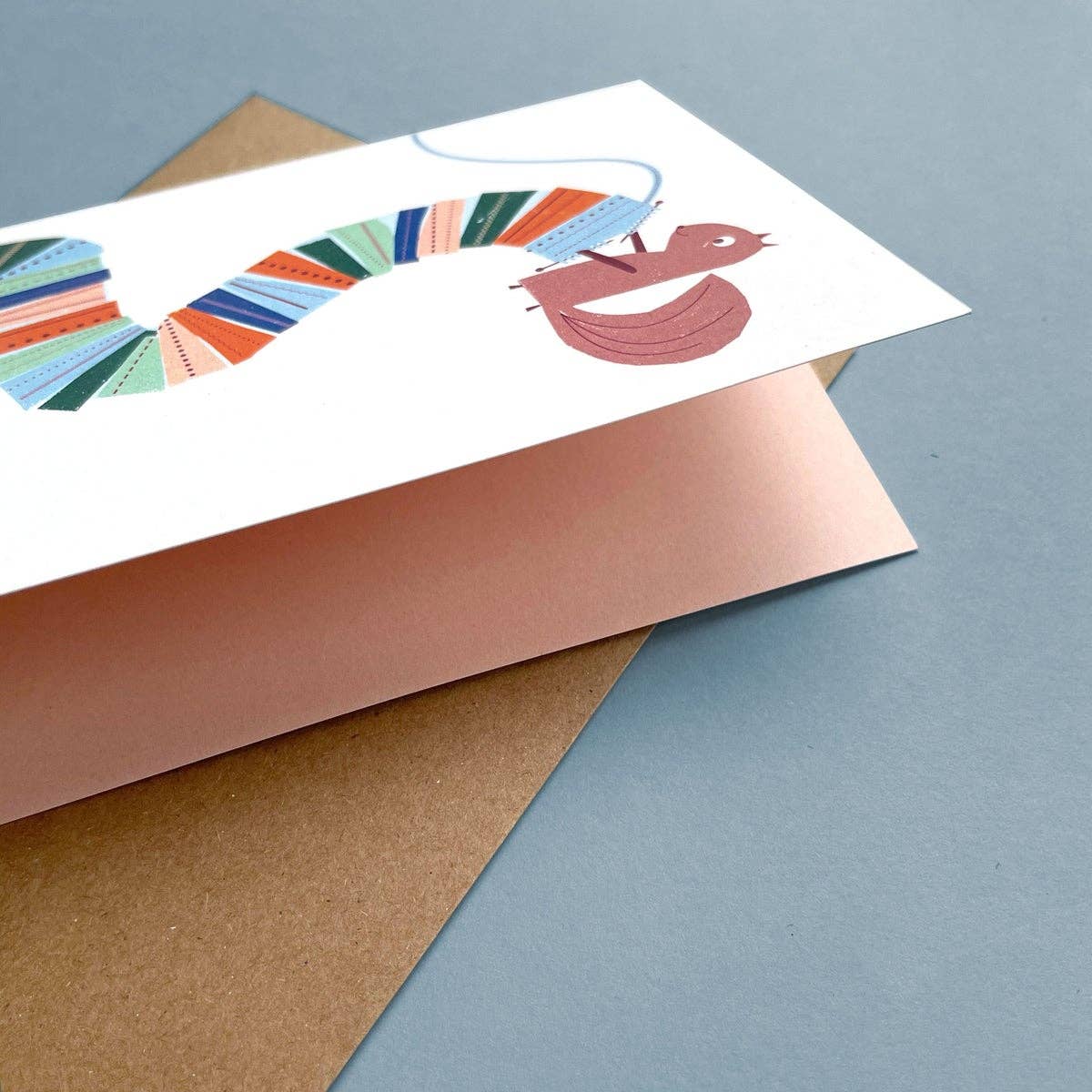Kautzi Illustrations - Greeting Card Knitting Squirrel - Agricola Street Books