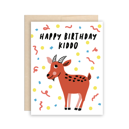 The Beautiful Project - Goat Kiddo Birthday Card, Cute Kid Birthday Greeting Card - Agricola Street Books