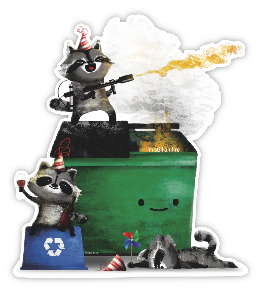 studio vcky - Sticker - Dumpster Fire