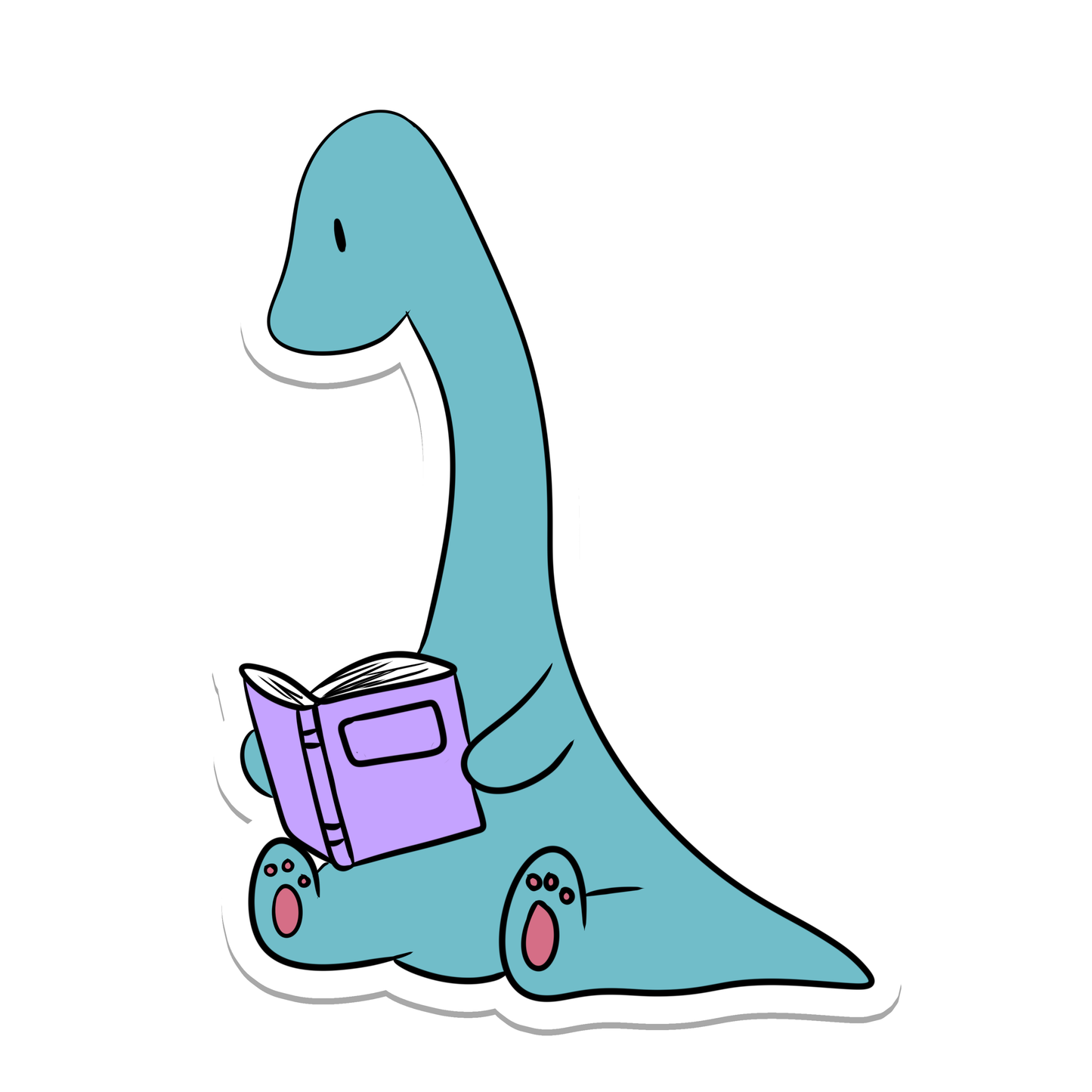 Rebel and Siren Stickers - Reading Dinosaur | Animals | Book | Waterproof Sticker | 3"