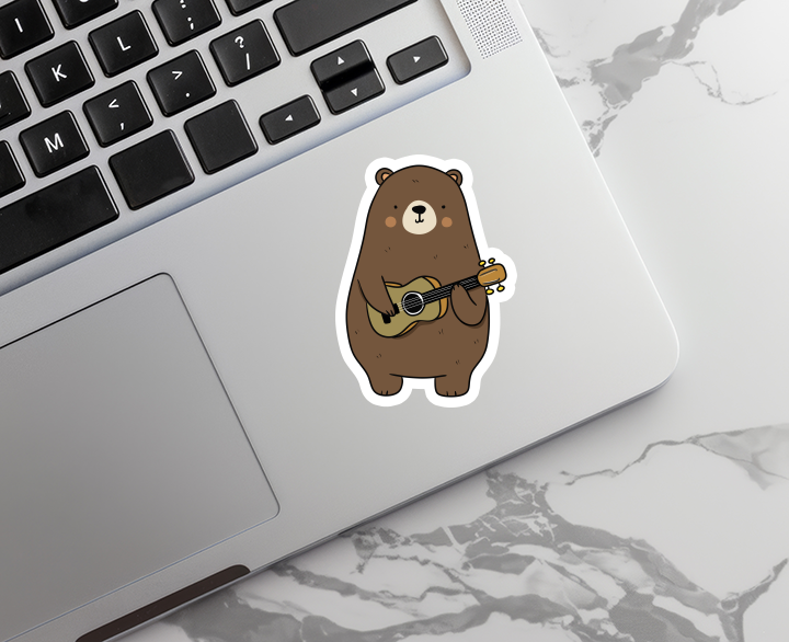 Rebel and Siren Stickers - Musical Bear | Animal | Waterproof Sticker | 3"