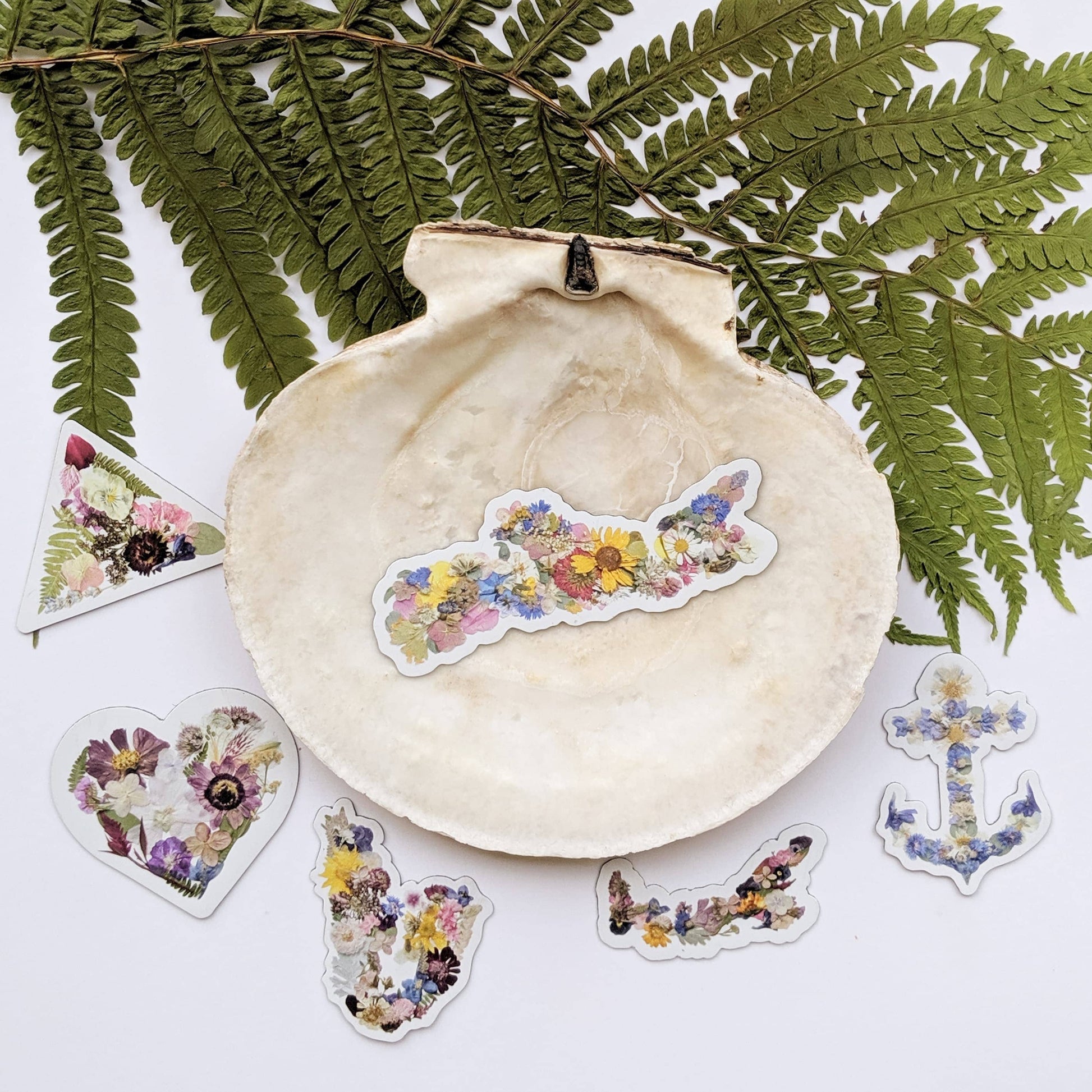 Seek & Bloom Creative Co. - Nova Scotia Map, Pressed Flower 3" Magnet - Agricola Street Books