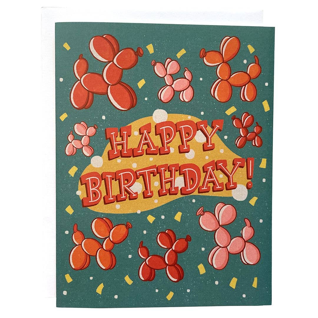Carabara Designs - Balloon Animal Birthday Card - Agricola Street Books