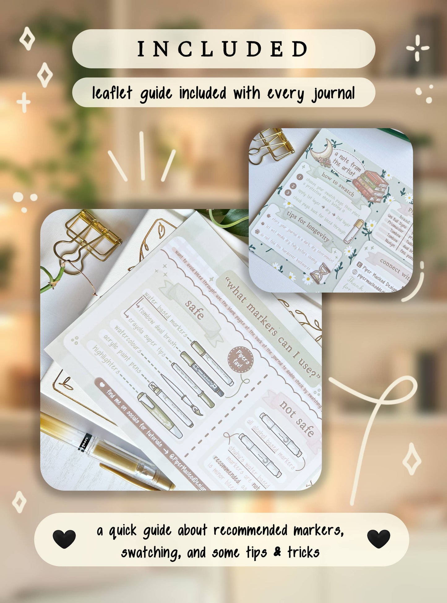 Piper MacLeod Designs - Reading Companion Journal | Vegan Leather & Gold Foil: No thanks! / Storm Drift Blue