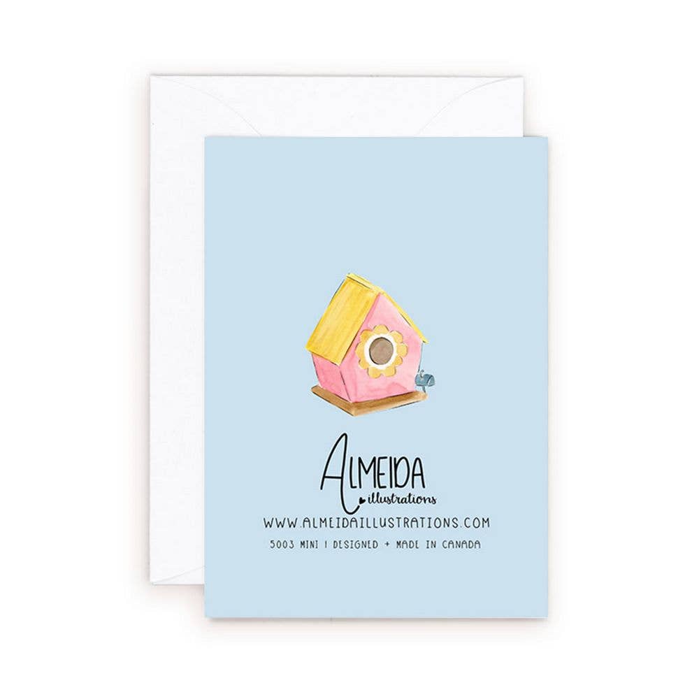 Almeida Illustrations - Mini Card - Home Tweet Home Enclosure Card | New Home - Agricola Street Books