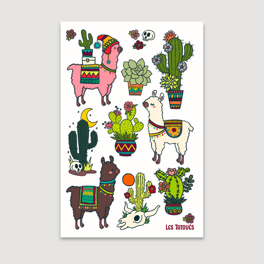 Les Tatoués - Alpacas and Cacti - Temporary Tattoos