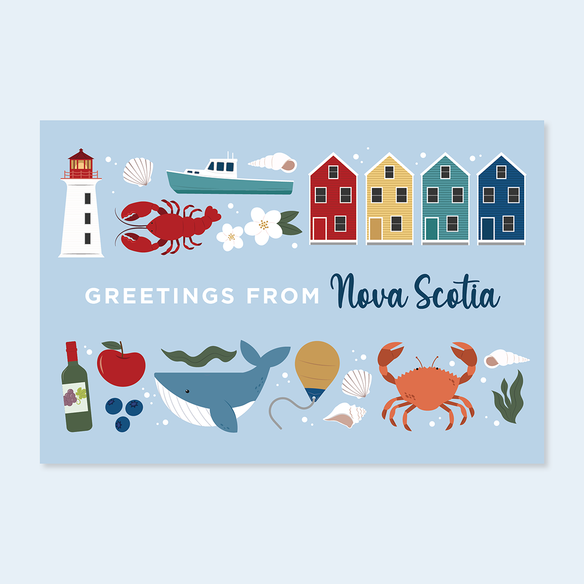 Paper Hearts™ - Nova Scotia Landmarks - Tourism Postcard - Agricola Street Books