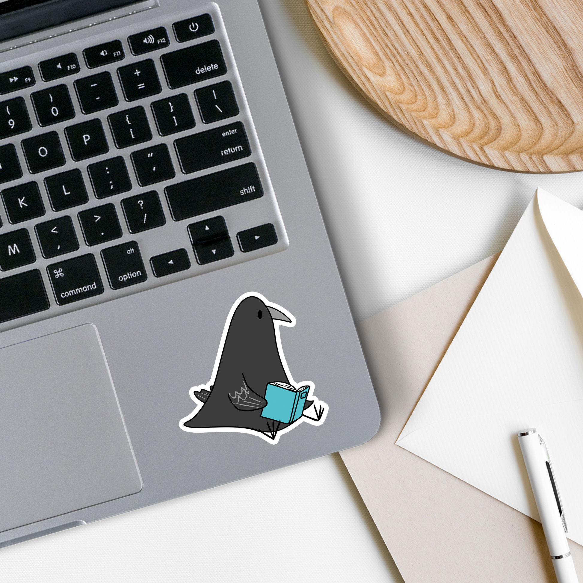 Rebel and Siren - Reading Raven | Animals | Books | Waterproof Sticker | 2.5" - Agricola Street Books