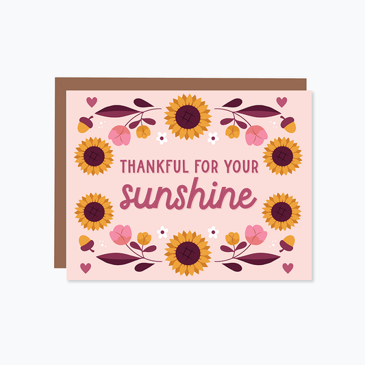 Paper Hearts™ - Golden Hour: Thankful For Your Sunshine | Greeting Card - Agricola Street Books