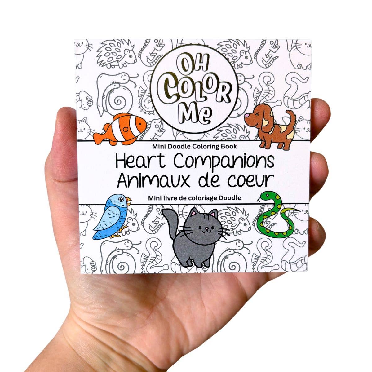 Oh Color Me - Mini Coloring Book Heart Companions, 4"x4", Stocking Stuffer