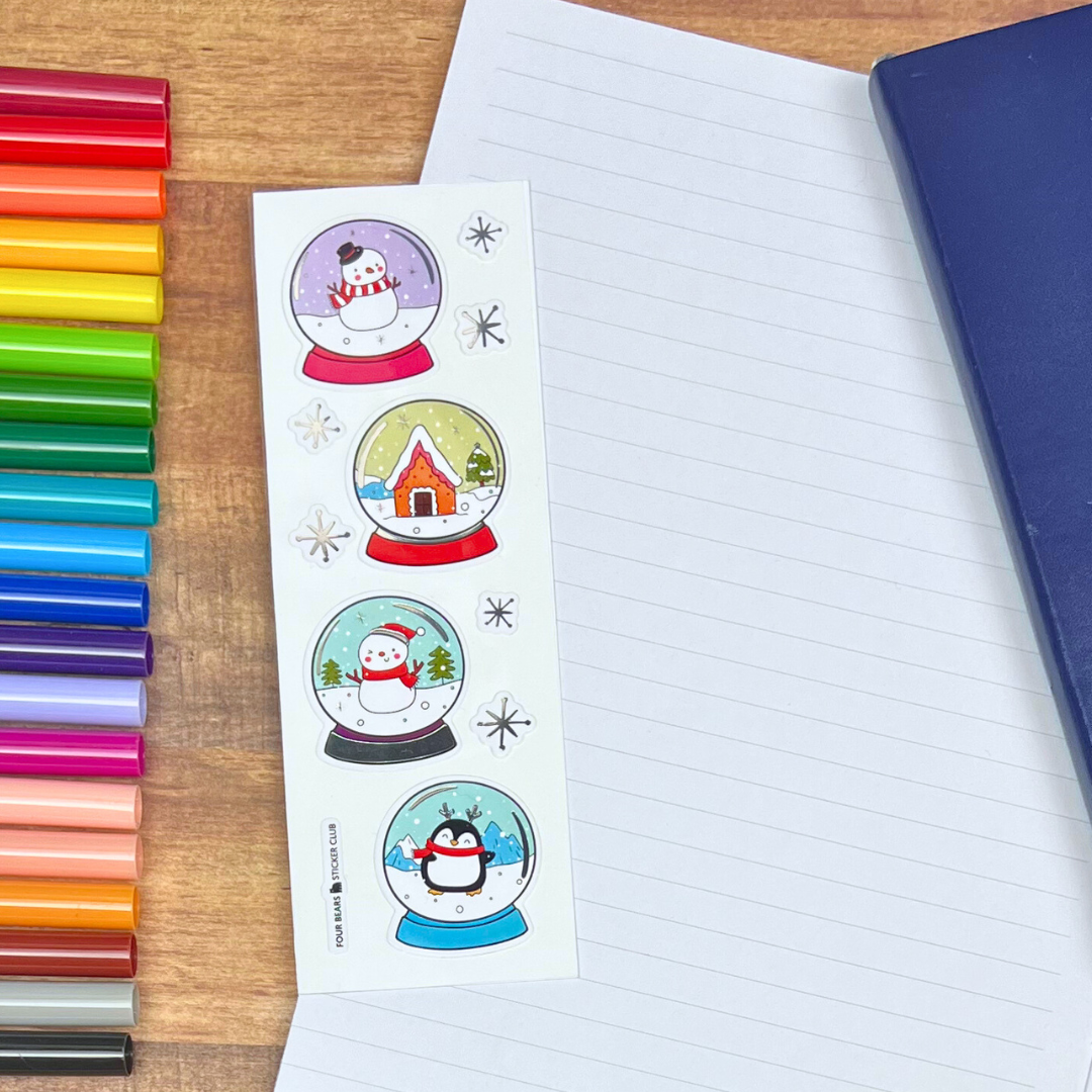 Four Bears Sticker Club - Winter Snow Globes
