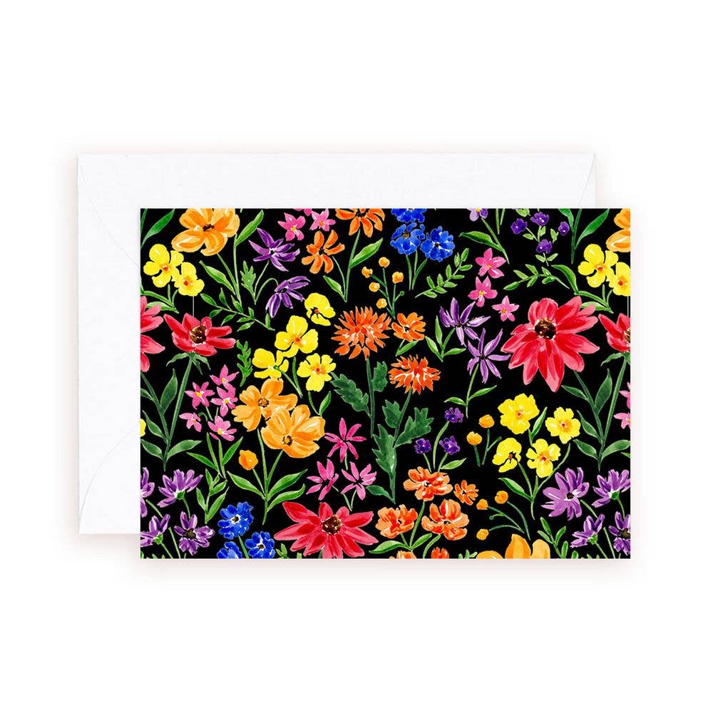 Almeida Illustrations - Mini Card - Contrast Wildflowers Enclosure Card - Agricola Street Books