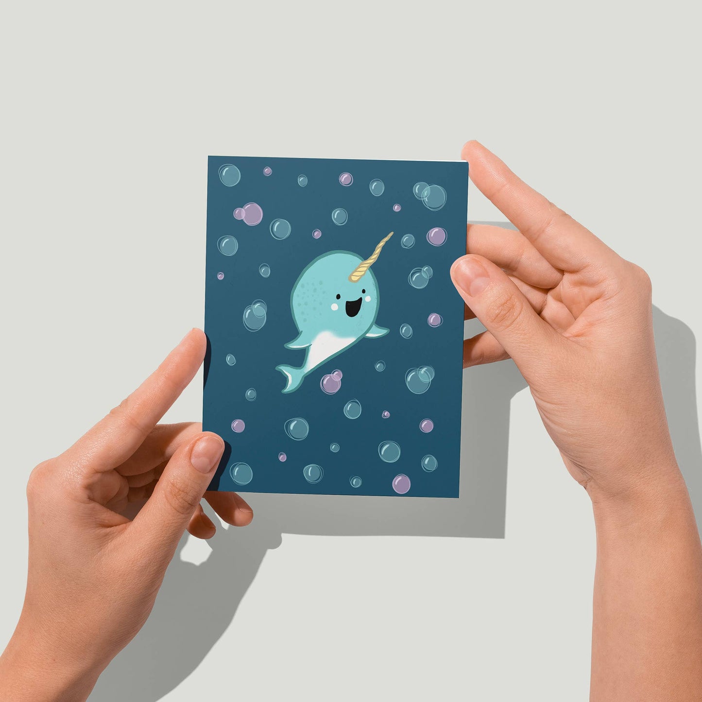 Carabara Designs - Baby Narwhal Card - Agricola Street Books