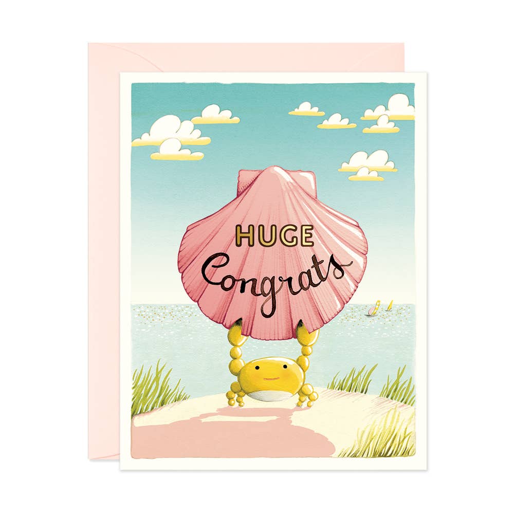 JooJoo Paper - Crab Congrats Greeting Card - Agricola Street Books
