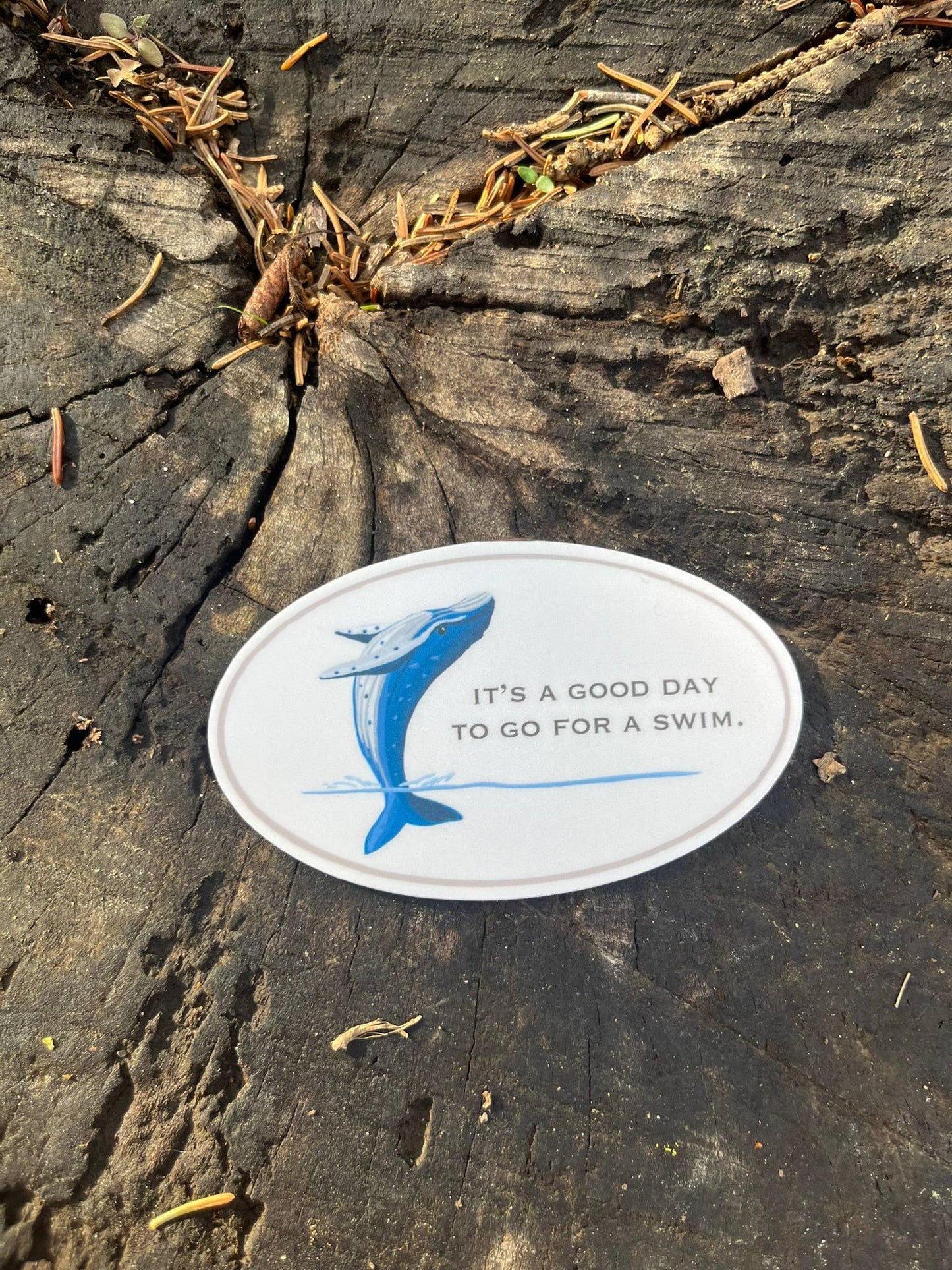 Bygone Art Project - Swim Whale Sticker | Good Day to Swim | Adventure