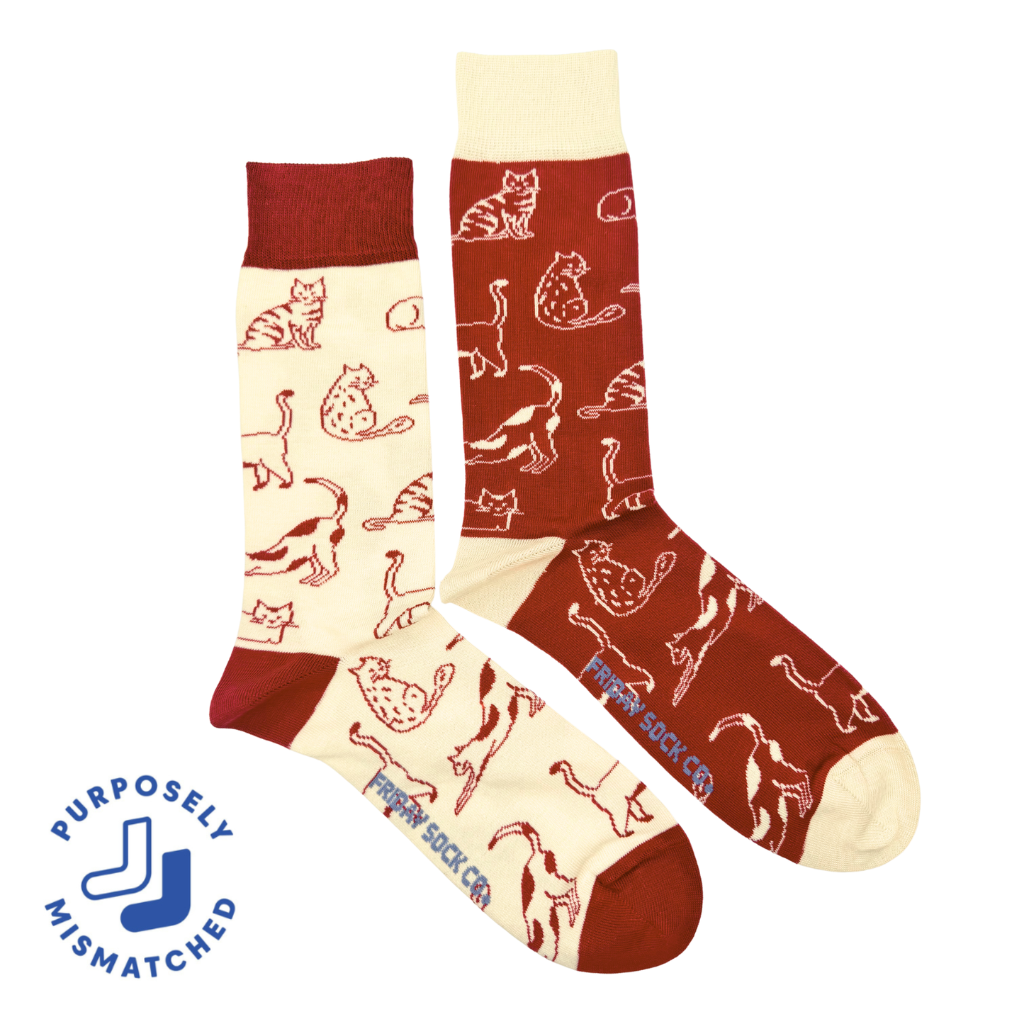 Friday Sock Co. - Women’s Cats This Did Good Mismatched Socks, Socks Give Back