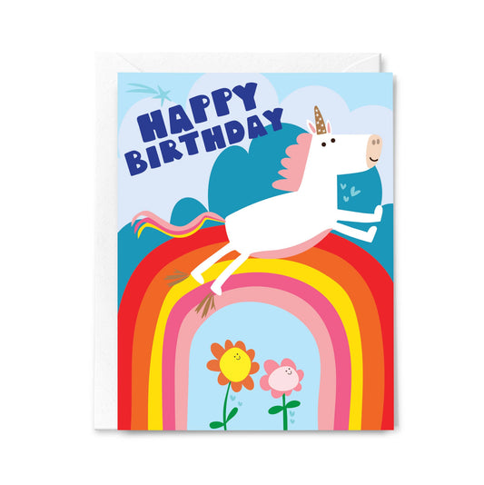 Happy Just Happy - Happy Birthday Unicorn(Blank) - Agricola Street Books