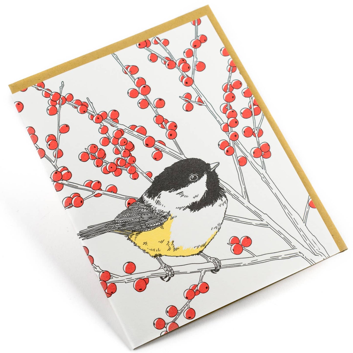 Porchlight Press Letterpress - Black-capped Chickadee Card