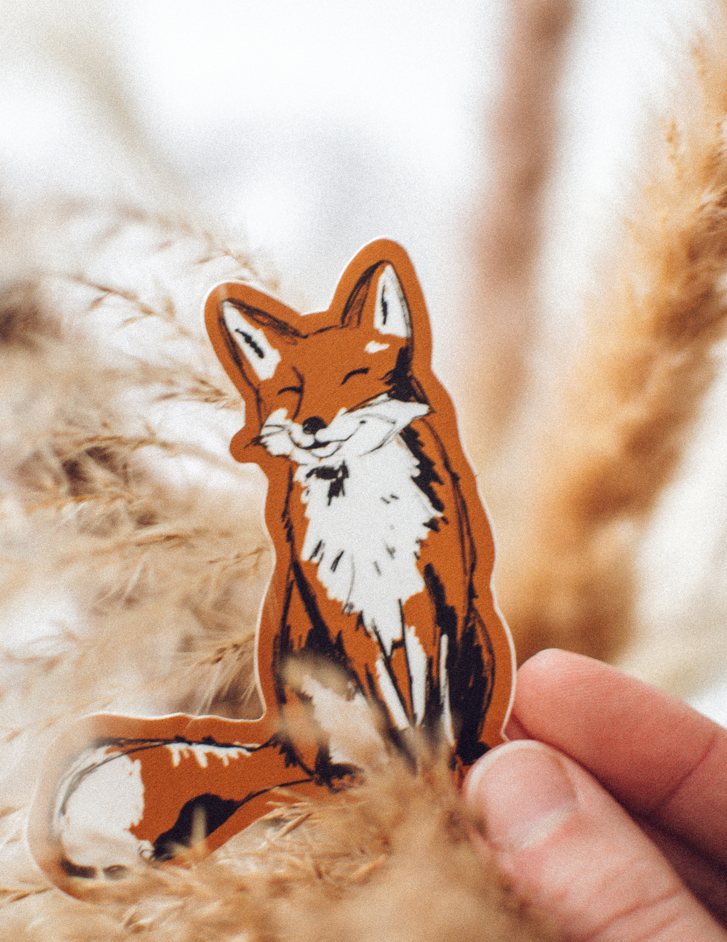 Brush + Bird Paper Co. - Smiling Fox Waterproof Vinyl Diecut Sticker | Outdoorsy Gift