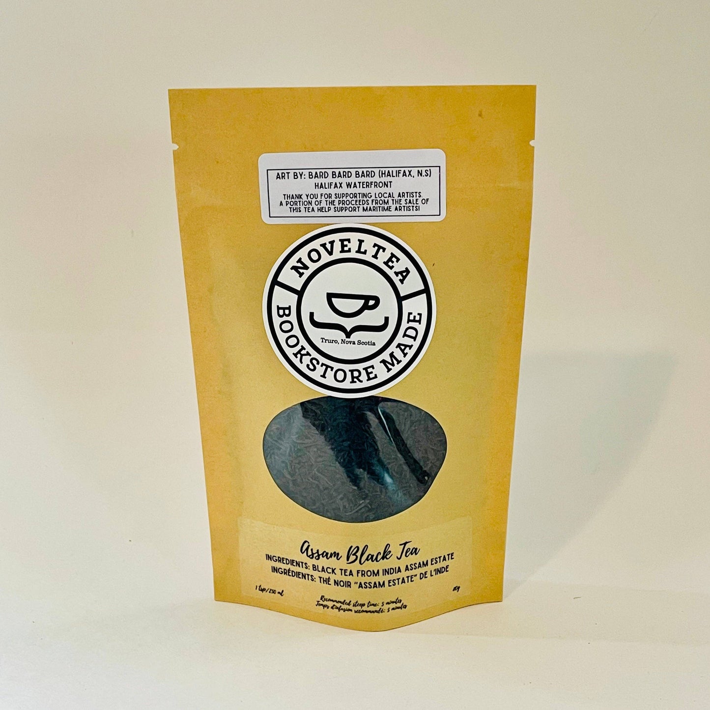 NovelTea Bookstore & Gifts - Artist Label | Halifax Waterfront - Assam Orange Pekoe BLACK TEA - Agricola Street Books