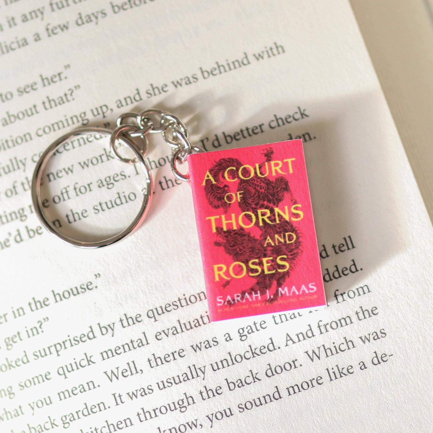 The Sticker Shop - Handmade Mini A Court Of Thorns And Roses Book Keychain
