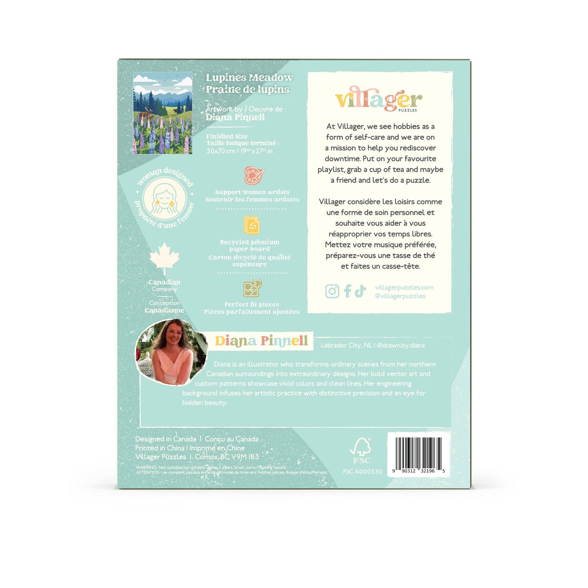 Villager Puzzles - Lupines Meadow | 1000-Piece Puzzle | Designed in Canada - Agricola Street Books