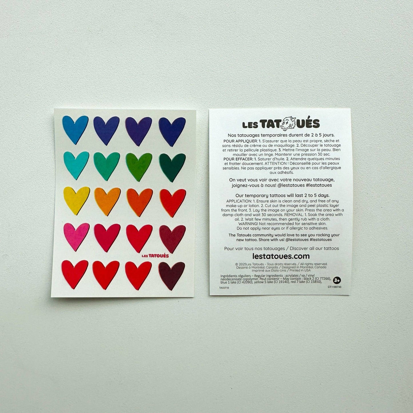 Les Tatoués - Mini Hearts - Temporary Tattoos