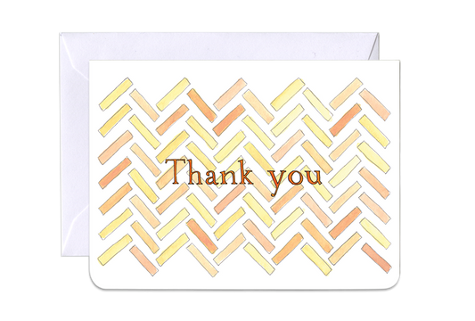 Gotamago - Herringbone Thank You Mini Blank Card - Agricola Street Books