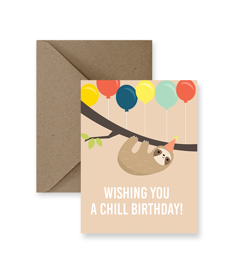 Sloth Chill Birthday Card - Agricola Street Books