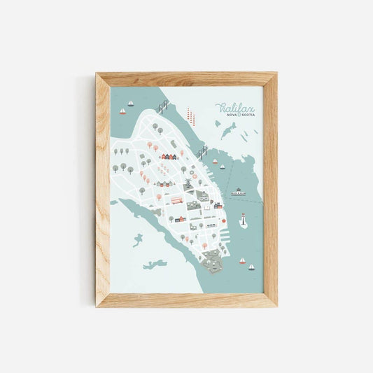 Paper Hearts™ - Halifax Map Art Print | (8" x 10")