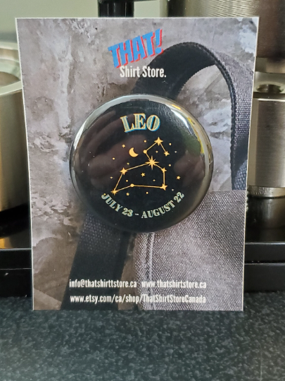 That Shirt Store & More - Leo Button Astrology Constellation Horoscope Birth Date