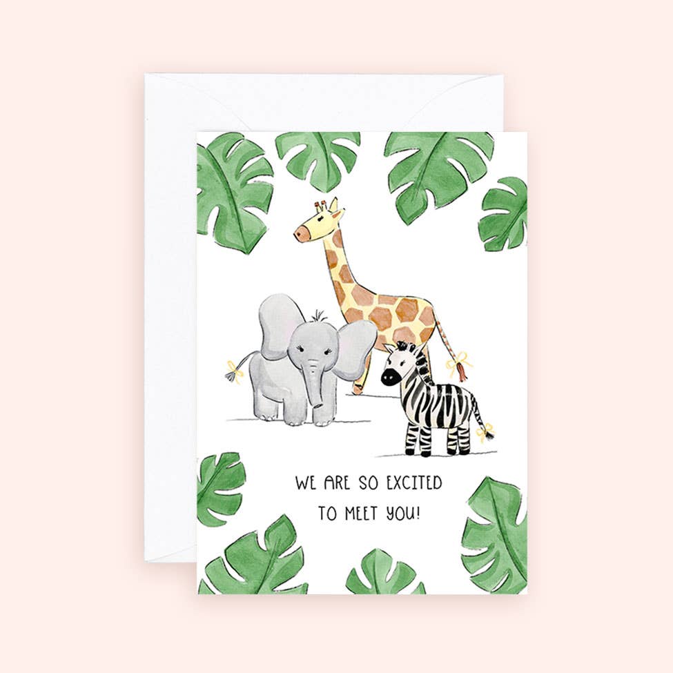 Almeida Illustrations - Mini Card - Excited to meet you! New Baby Greeting Card - Agricola Street Books