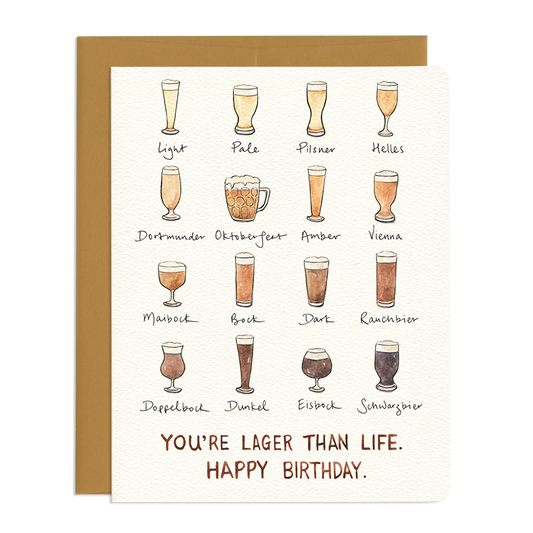 Gotamago - Lager Birthday Card - Agricola Street Books