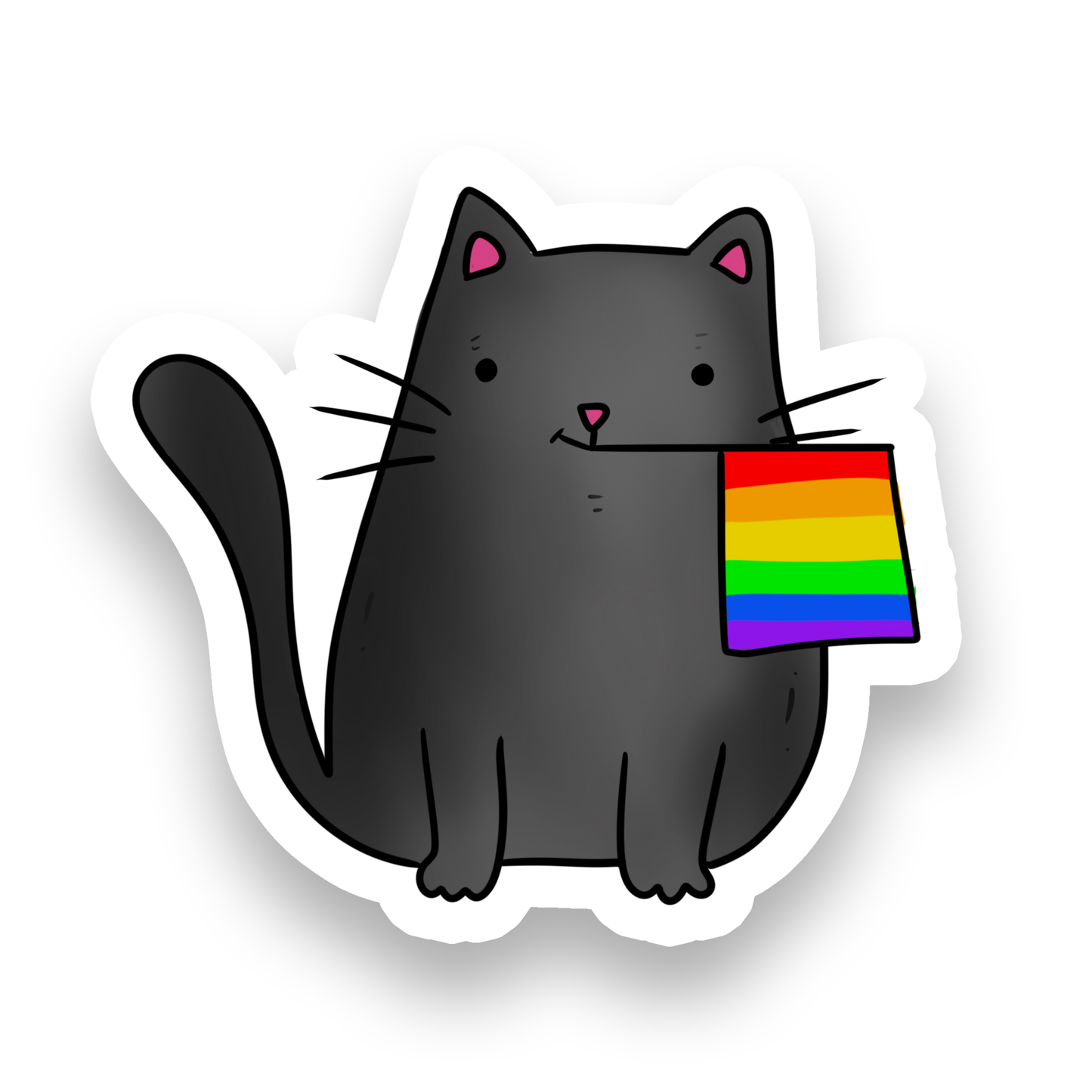 Rebel and Siren - Rainbow Pride Cat Vinyl Sticker | 2.5"