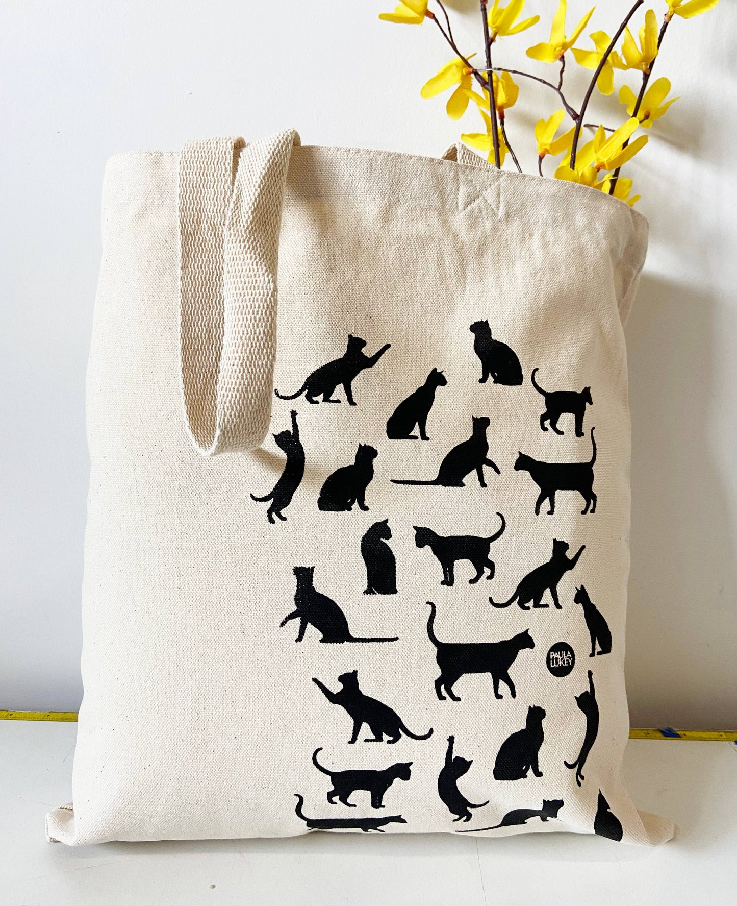 HAVYN - Cats Hand Printed Every Day Canvas Tote Bag