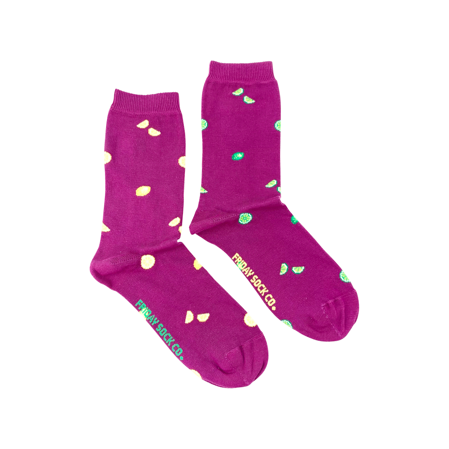 Friday Sock Co. - Women's Socks | Tiny Lemon & Lime | Fruits | Mismatched