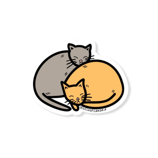 Desk of Sandra - Cat Nap Vinyl Sticker - Agricola Street Books