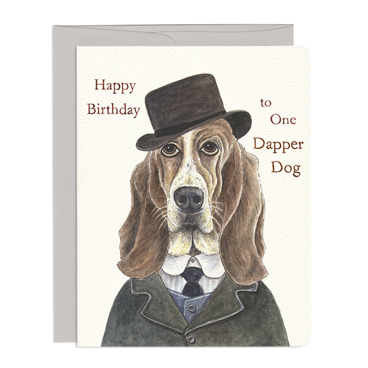 Gotamago - Dapper Dog Birthday Card - Agricola Street Books