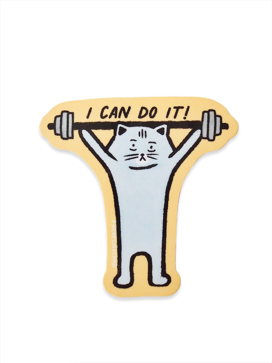 Desk of Sandra - I Can Do It! Vinyl Cat Sticker - Agricola Street Books