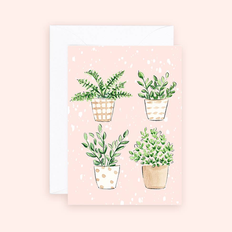 Almeida Illustrations - Mini Card - Plants Quartet -Everyday Botanical Greeting Card - Agricola Street Books