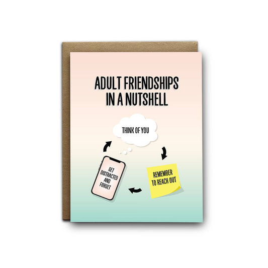 I'll Know It When I See It - Adult friendships in a nutshell Friendship Greeting Card - Agricola Street Books
