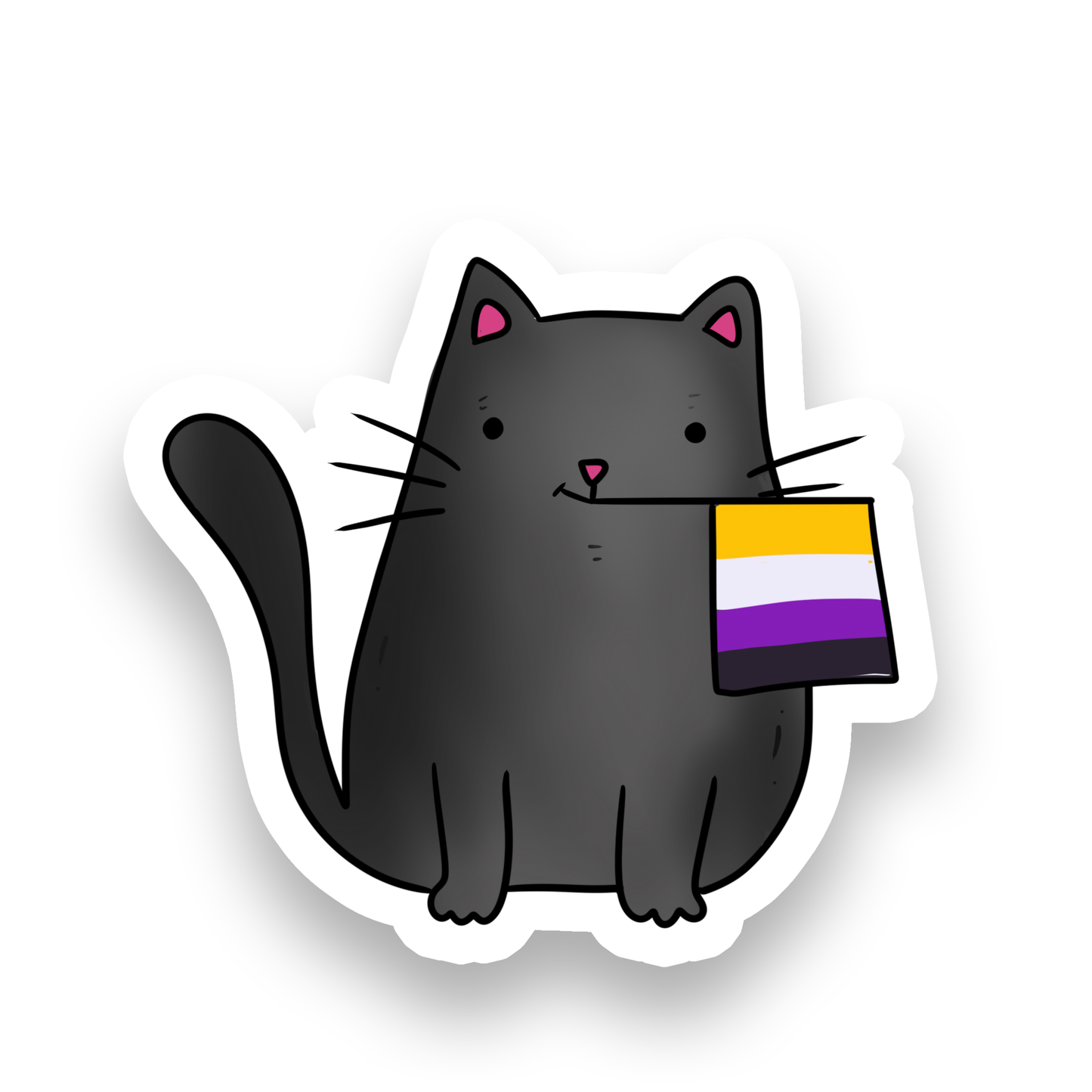 Rebel and Siren - Nonbinary Pride Cat Vinyl Sticker | 2.5"